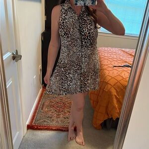 Cut little leopard print shift dress